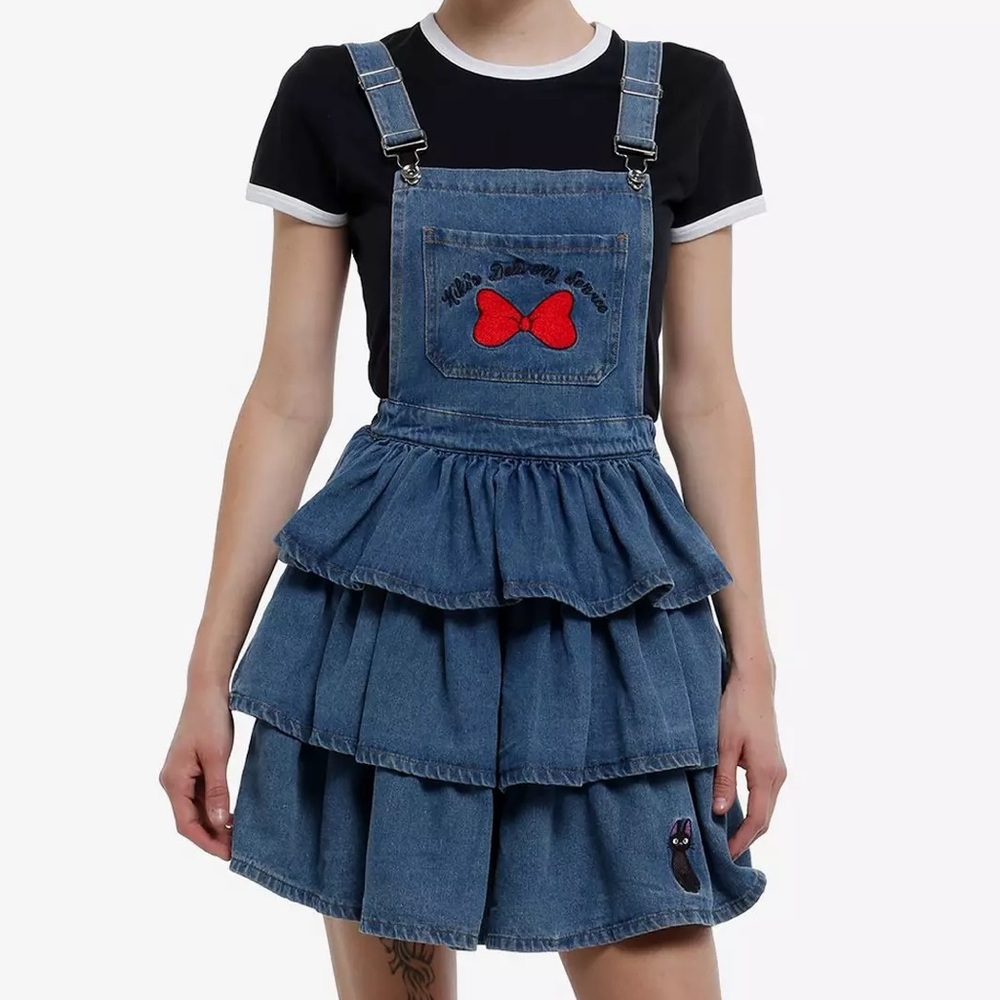 Studio Ghibli Kiki's Delivery Service Jiji Bow Denim Skirtall Hot Topic
